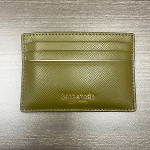 New Olive green Kate spade small card holder and money
